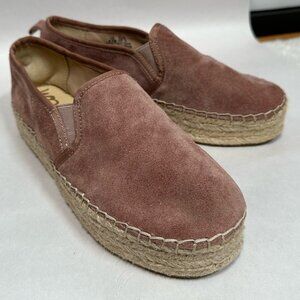 SAM  Edelman Pink Suede Carrin Platform Espadrille Size 6.5